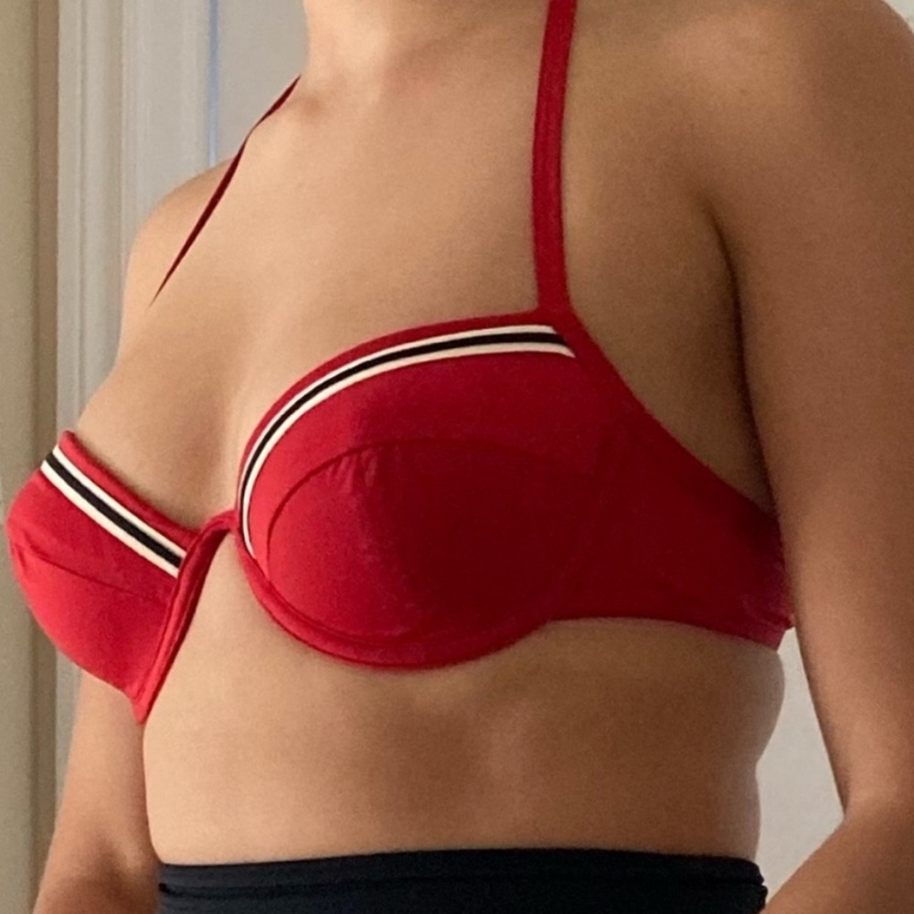 Huit red balconette bikini bra  top